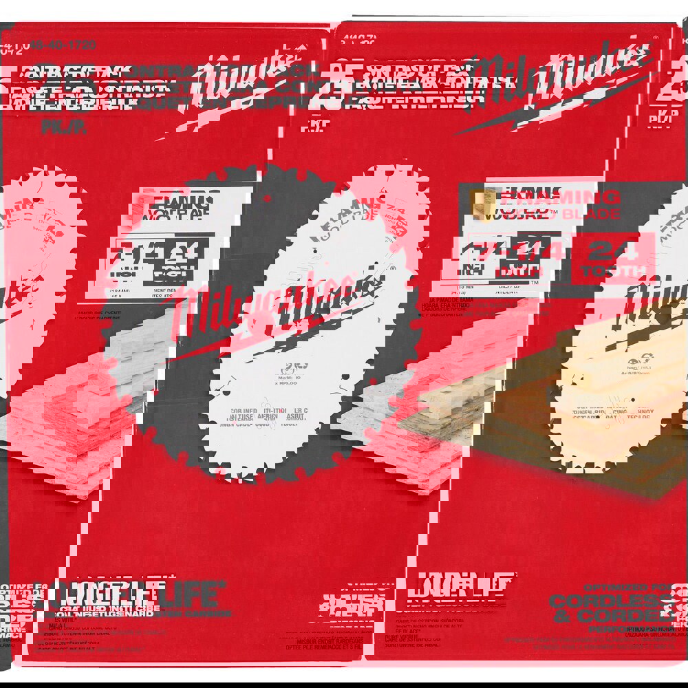 Wet & Dry-Cut Saw Blades; Blade Diameter (Inch): 7-1/4 ; Blade Material: Carbide ; Blade Thickness (Decimal Inch): 0.3000 ; Arbor Hole Diameter (Inch): 5/8 ; Number of Teeth: 24 ; Application: Cutting; Framing; Woodworking